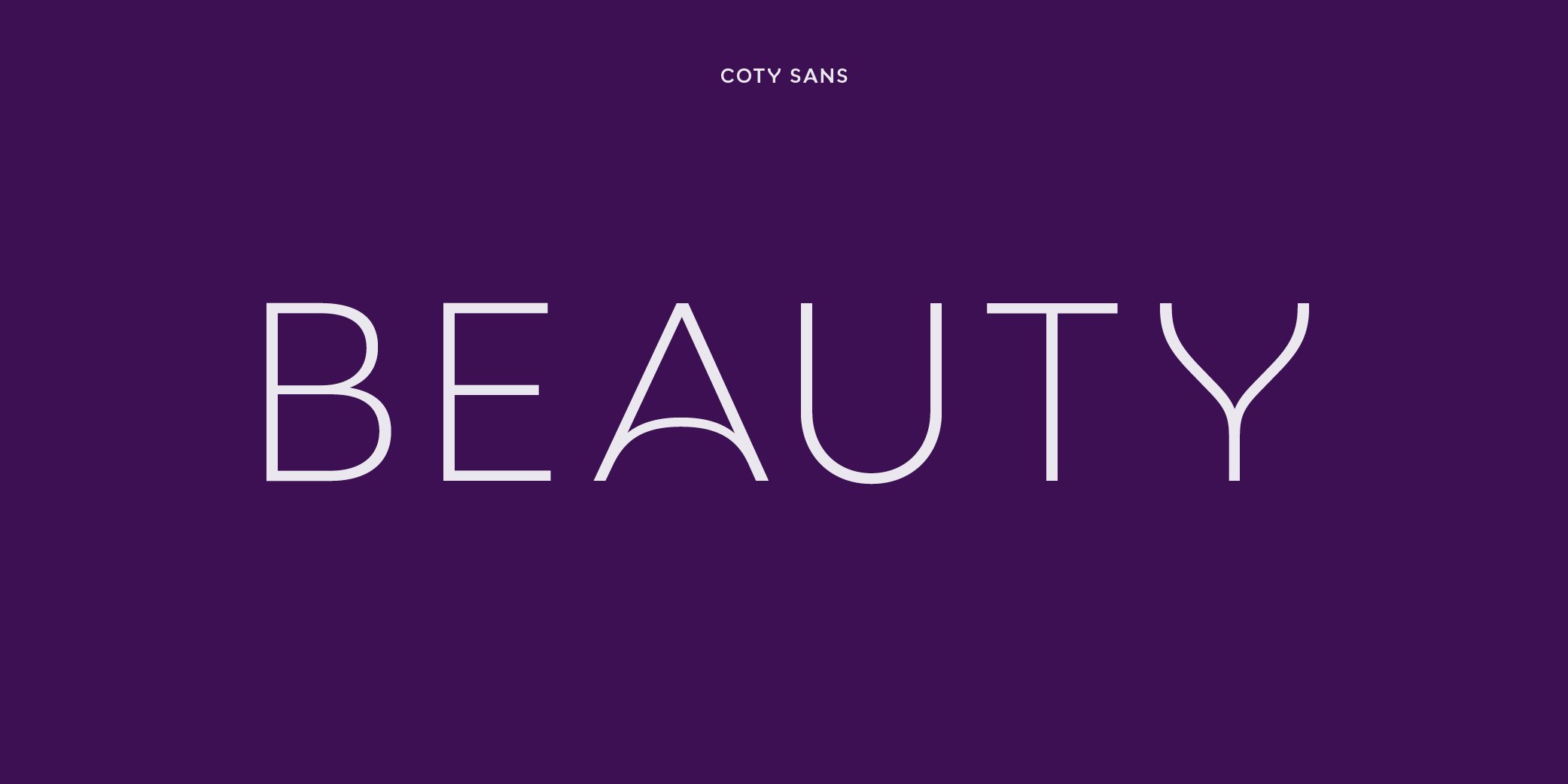 Coty Sans specimen — Beauty wordmark