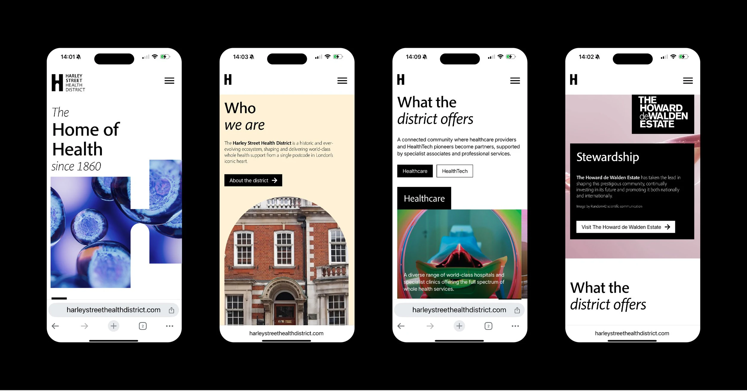 Harley Street Health District responsive website